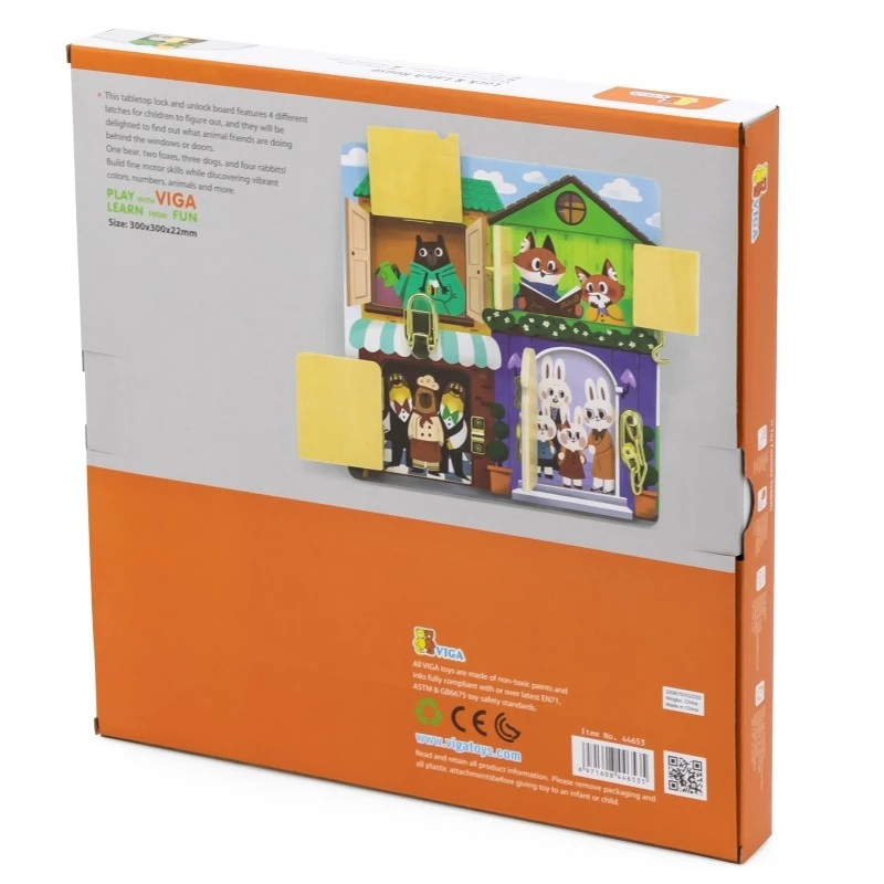 Образователна игра от дърво VIGA, Ключалките на къщата