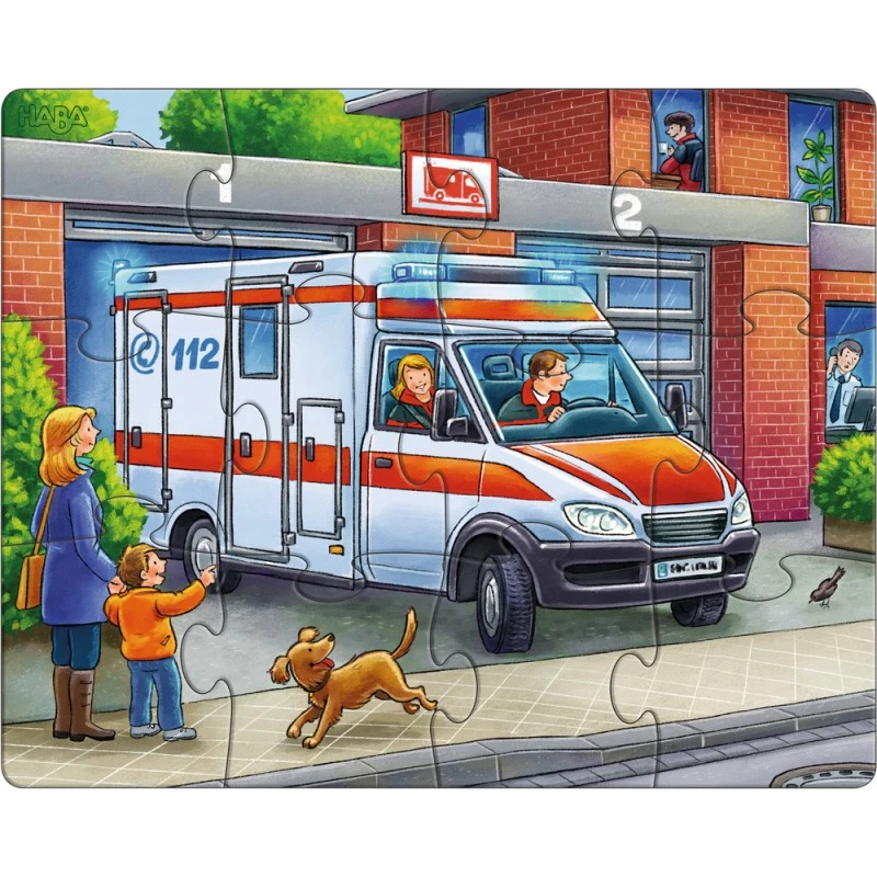 Пъзели детски Haba 3+, Професии, 3 броя, Картон, 12,15 и 18 части, Немски, Haba 302759