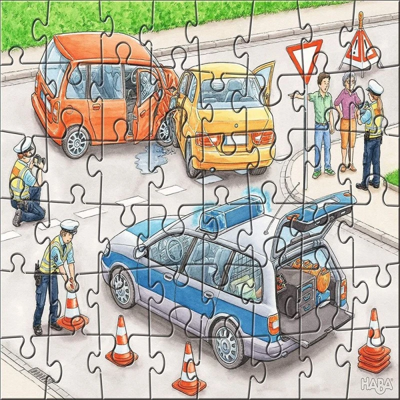 Пъзели детски Haba 5+, Професии, 3 броя, Картон, 48 части, Немски, Haba 304218