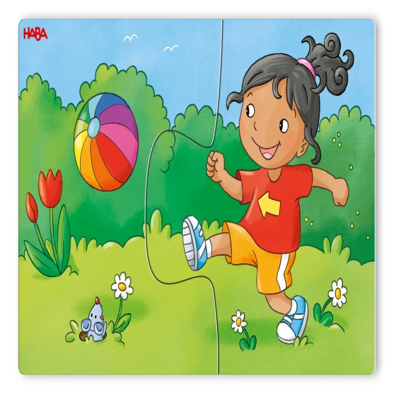 Пъзели детски Моите играчки 2+, 10 броя, 2 части, Картон, Немски, Haba 306799