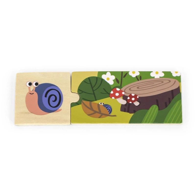 Дървен пъзел Моя дом, Къде живеят животните, 10пъзела с по 2 части