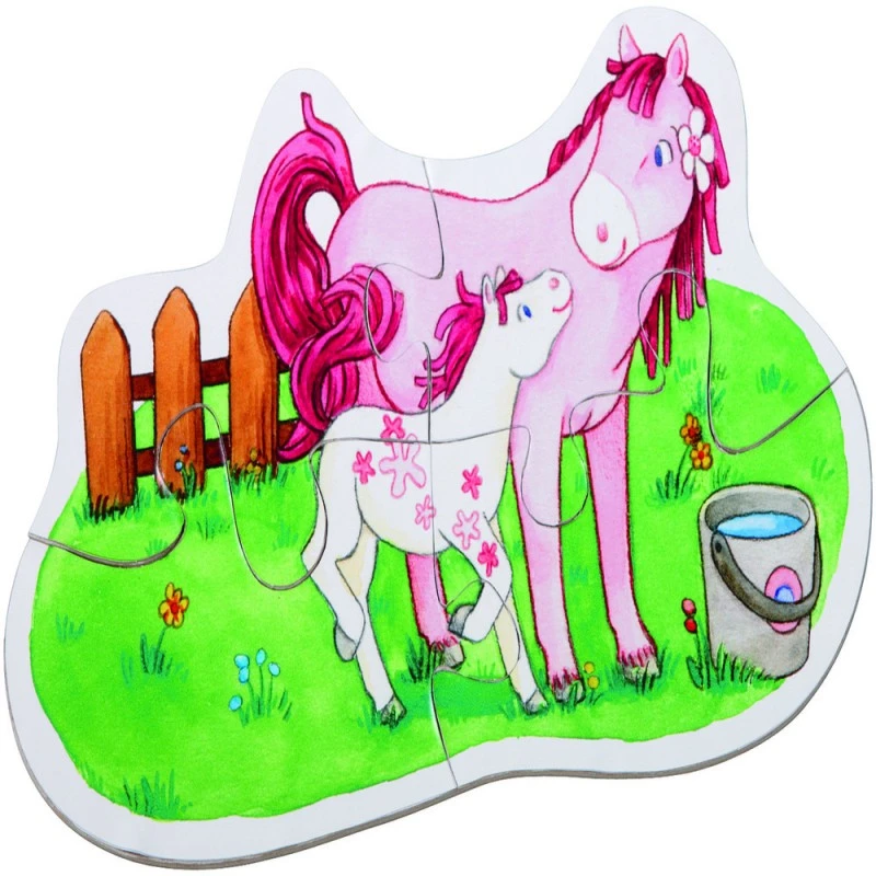 Пъзели детски Лили и приятели 2+, 6 броя, Картон, Дървена фигура, Немски, Haba 5940