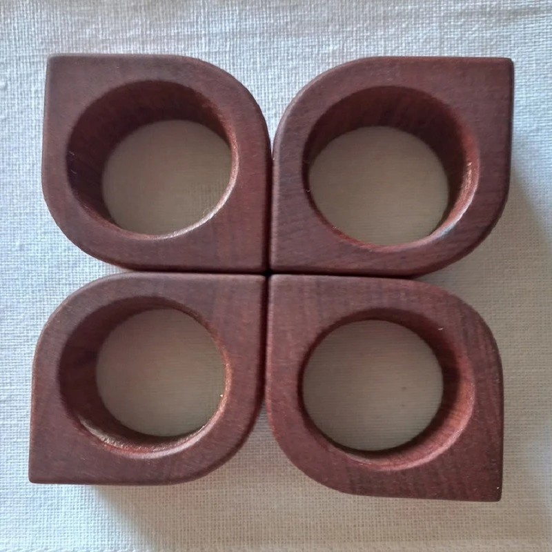 Пръстени за салфетки махагон Окото, комплект 4 бр.