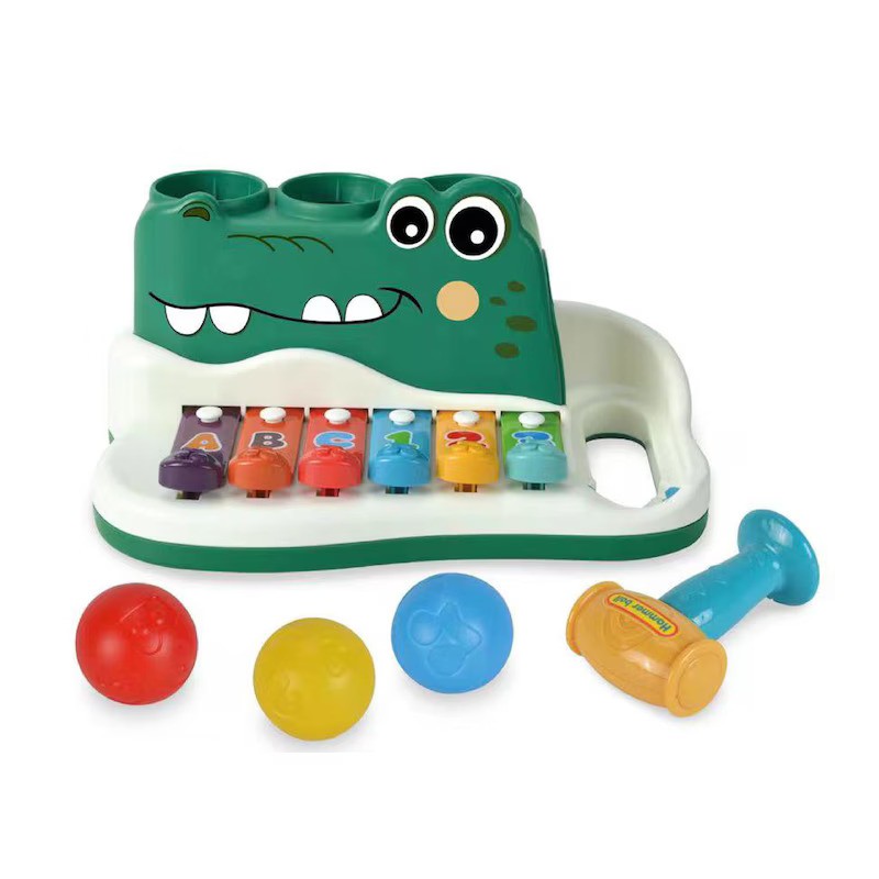 Бебешки ксилофон с топчета Крокодил RJ6807A