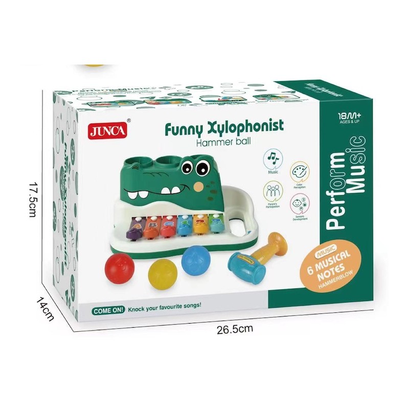 Бебешки ксилофон с топчета Крокодил RJ6807A