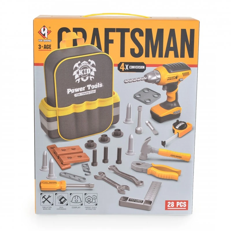 Yue Qiang Комплект инструменти с бормашина в раница Т025