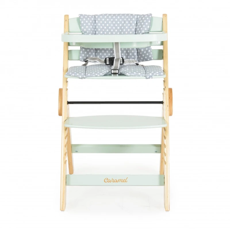 Дървен стол за хранене Caramel мента