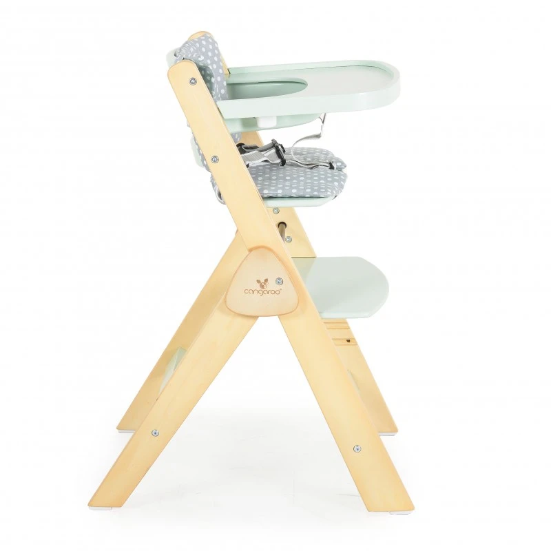 Дървен стол за хранене Caramel мента