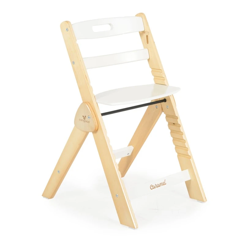 Дървен стол за хранене Caramel бял