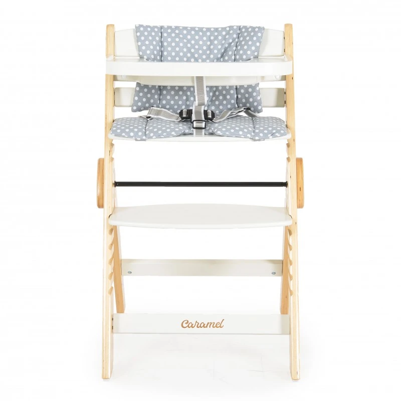 Дървен стол за хранене Caramel бял