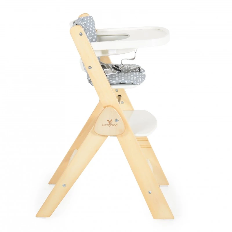 Дървен стол за хранене Caramel бял