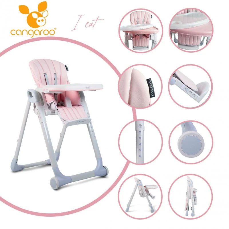 Cangaroo Стол за хранене I Eat розов