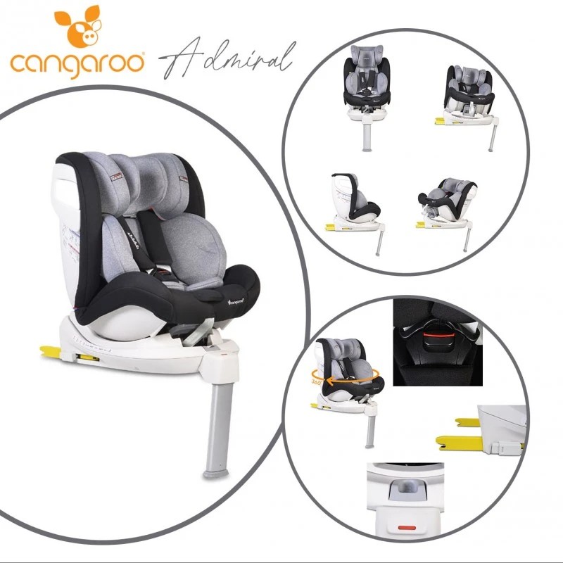 Стол за кола Admiral,Cangaroo тъмносив