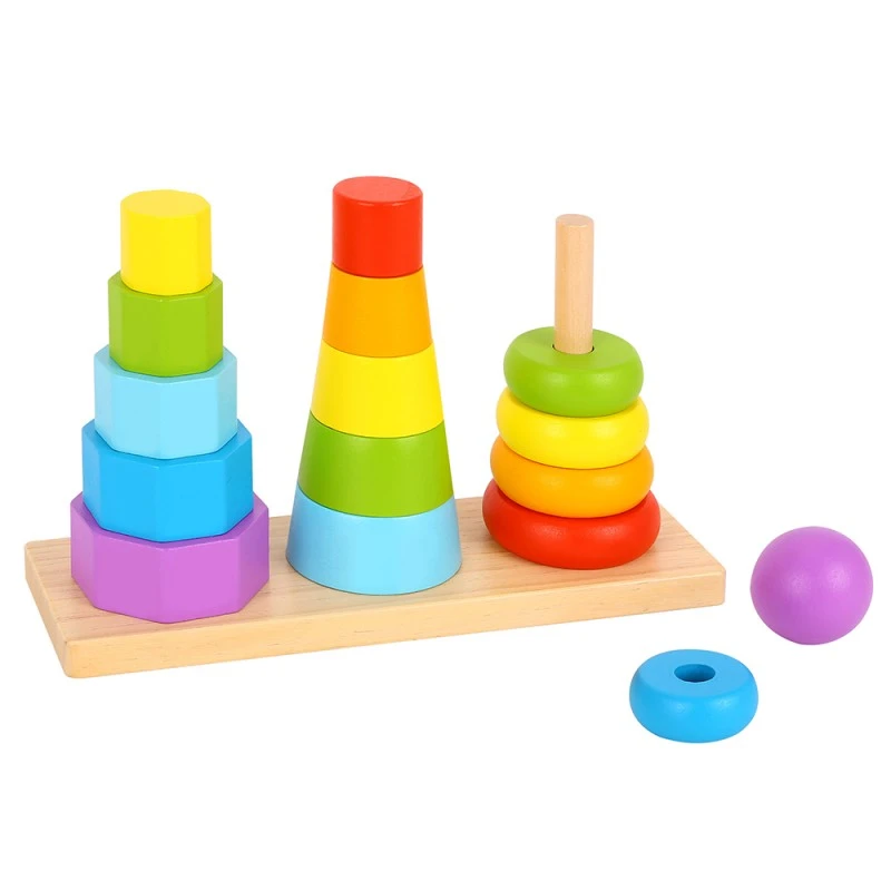 Дървена Низанка с пирамиди Tooky Toy TKF008A
