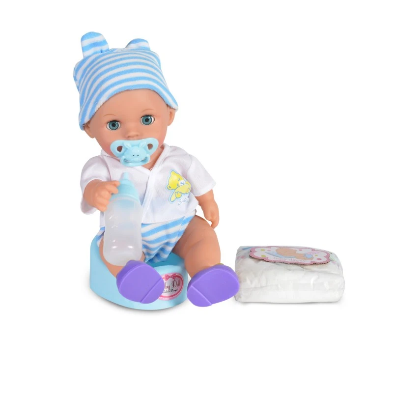 Rong Long Кукла 31cm пишкаща с обувки и гърне син 8265