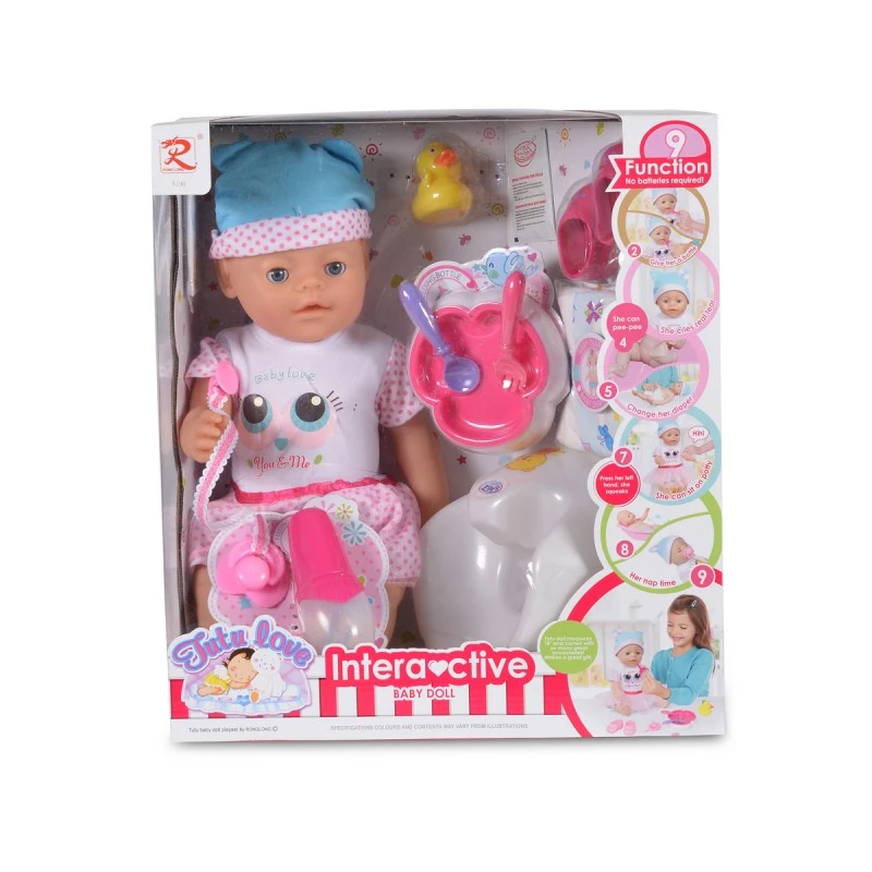 Tutu love Кукла 46cm плачеща със синя шапка 8190