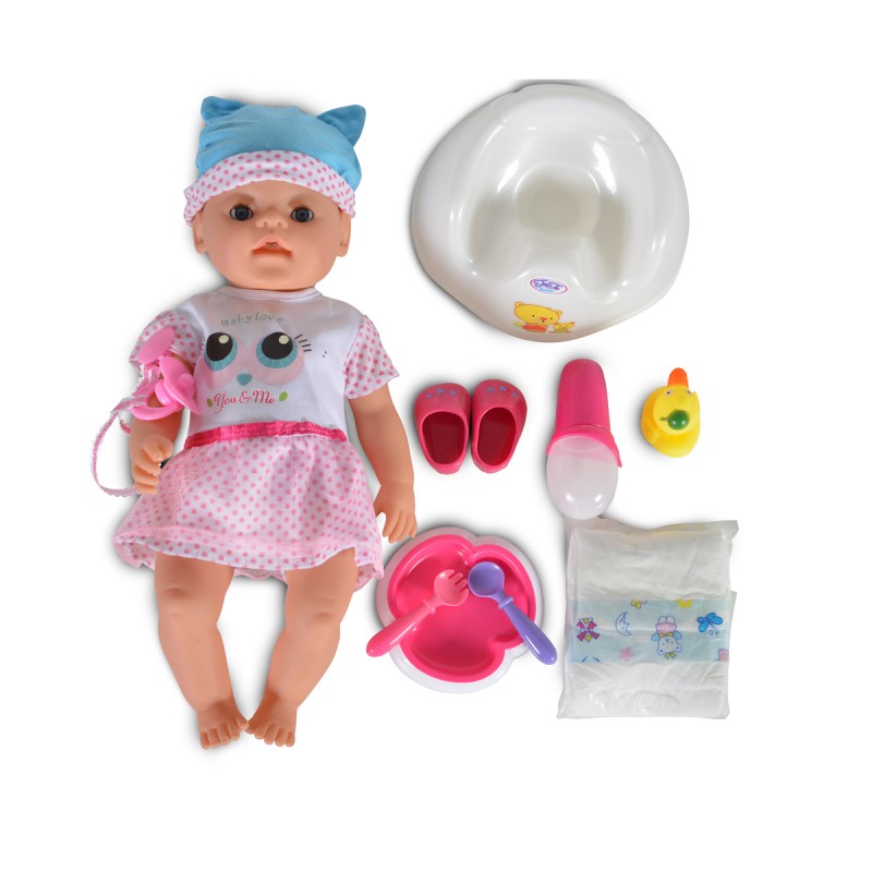 Tutu love Кукла 46cm плачеща със синя шапка 8190