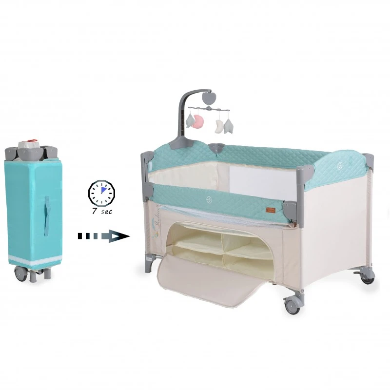 Детска кошара Cangaroo, Indiana, мента, 0 месеца +