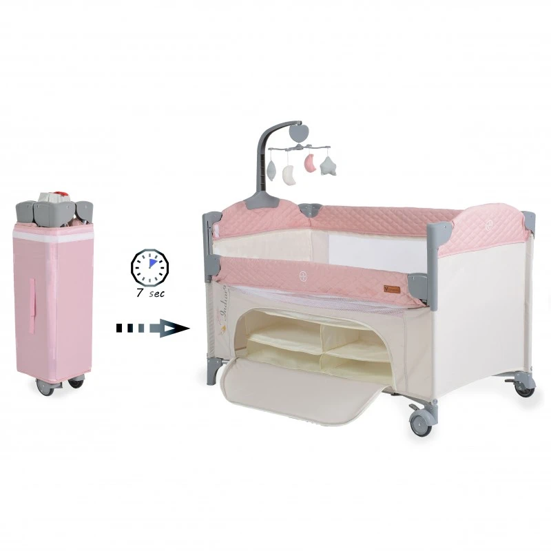 Детска кошара Cangaroo, Indiana, розов, 0 месеца +