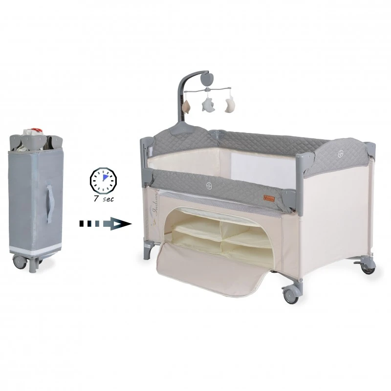 Детска кошара Cangaroo, Indiana, сив, 0 месеца +