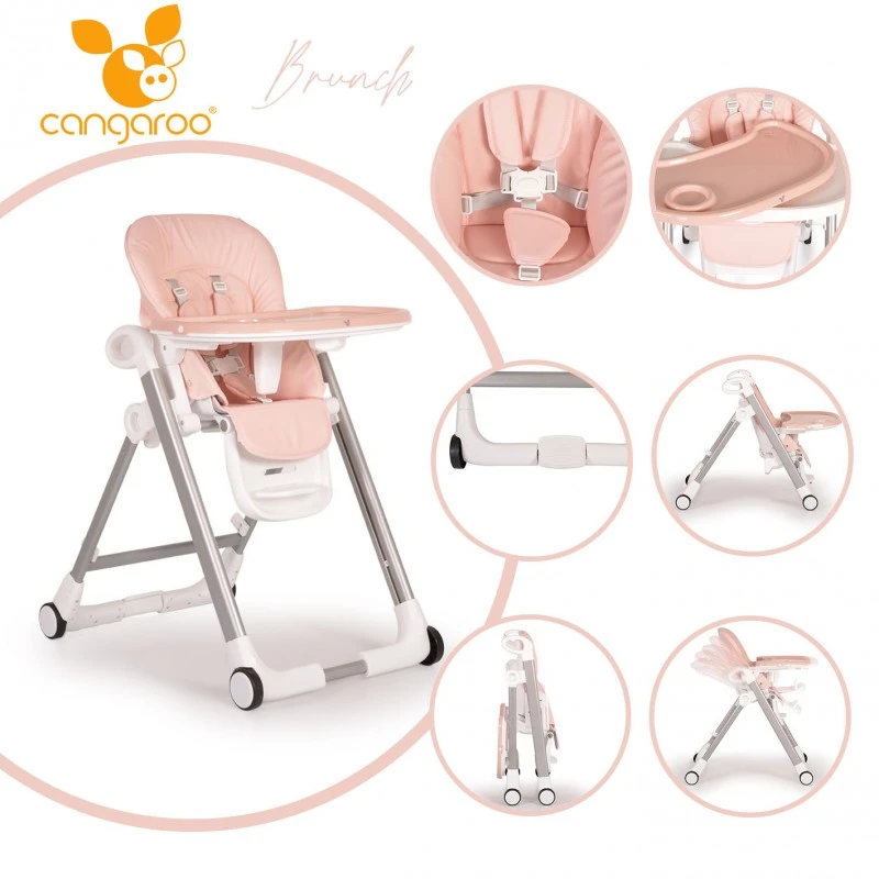 Cangaroo Стол за хранене Brunch розов