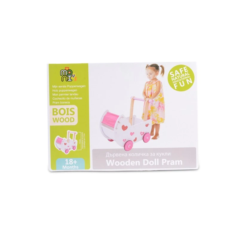 Moni Toys Дървена количка за кукла 2150