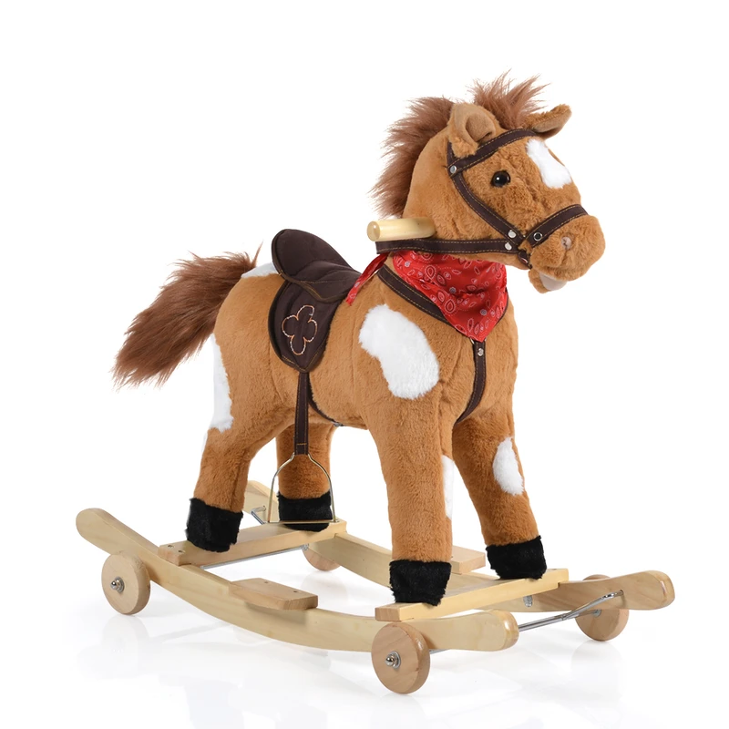 Moni Toys Люлка плюшена кон Thunder каки колелца