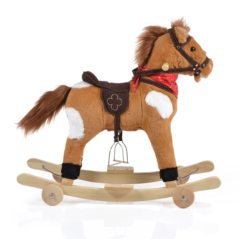 Moni Toys Люлка плюшена кон Thunder каки колелца