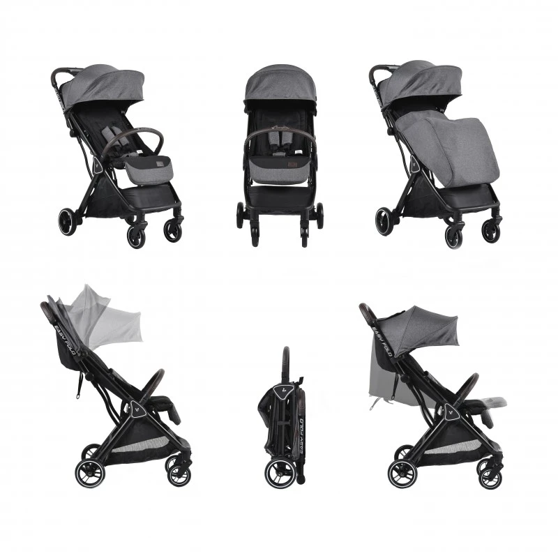 Лятна количка Cangaroo Easy fold сив