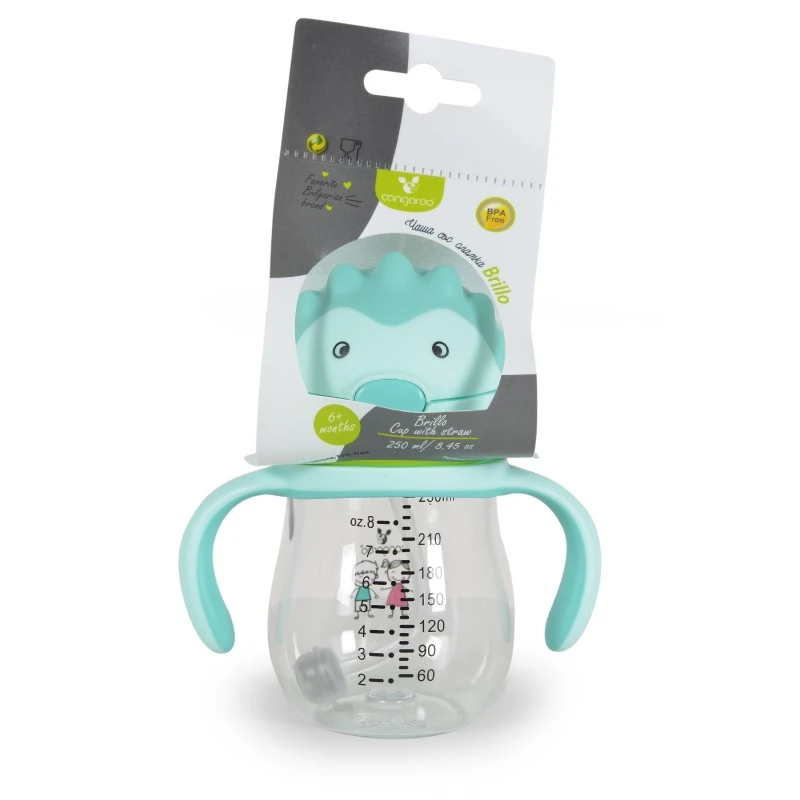 Чаша със Сламка Cangaroo 250ml Brillo син