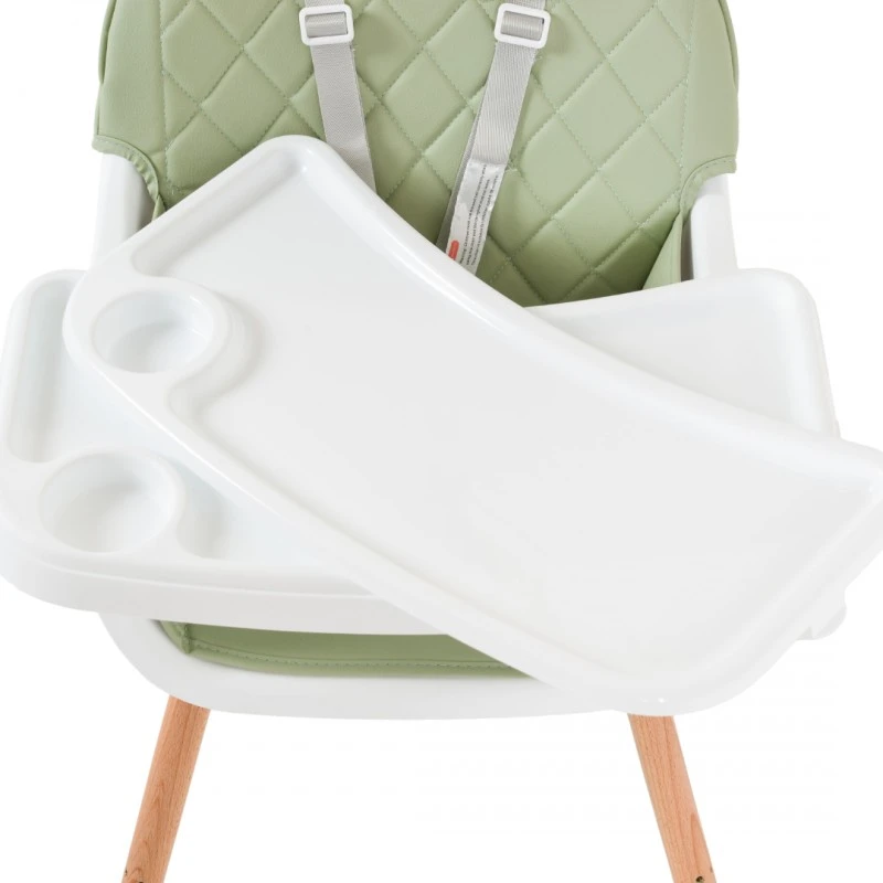 Дървен стол за хранене Gelato 2 в 1 мента