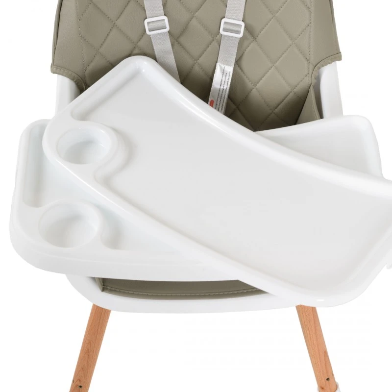 Дървен стол за хранене Gelato 2 в 1 сив