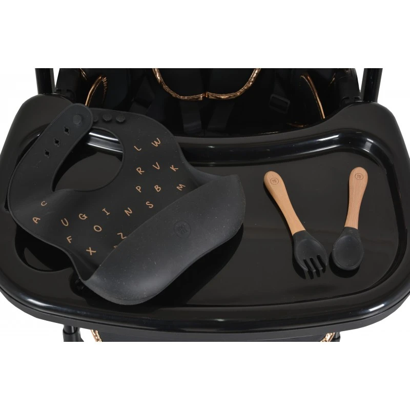 Стол за хранене с подарък Moni Lindo Черен