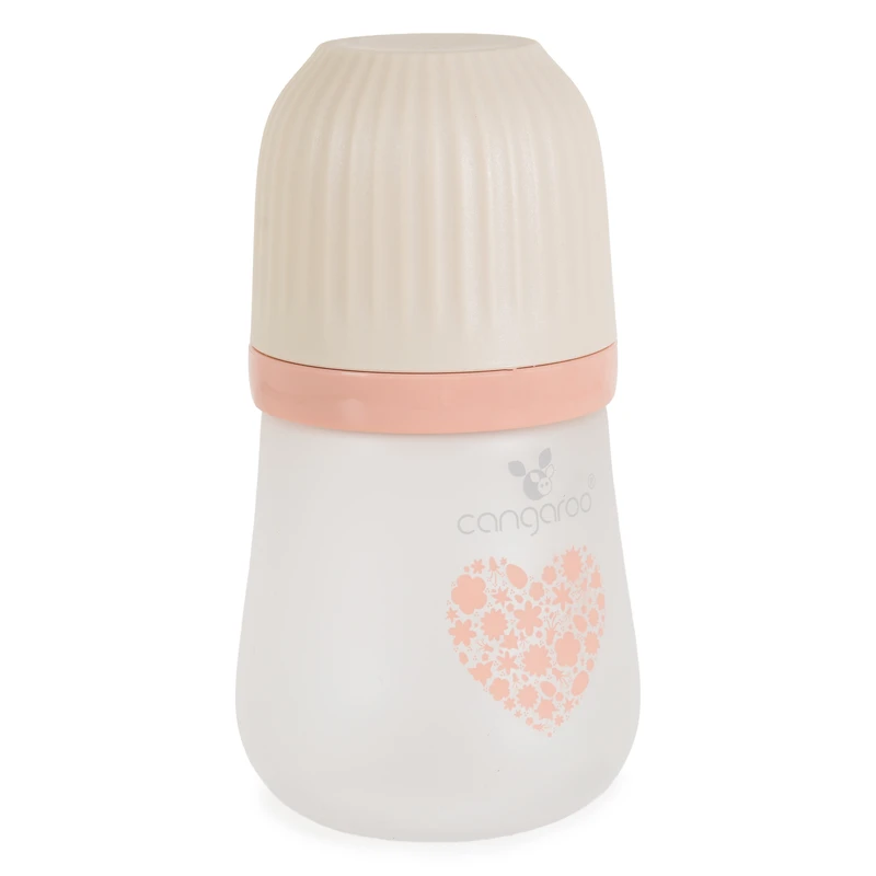 Шише Стъклено широко 180ml Amori розов