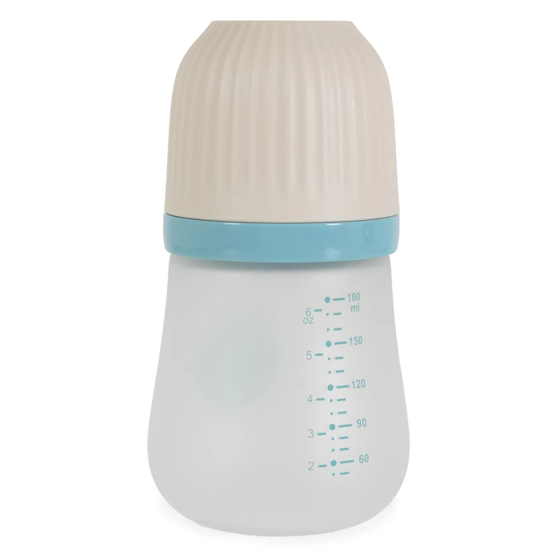 Шише Стъклено широко 180ml Amori син