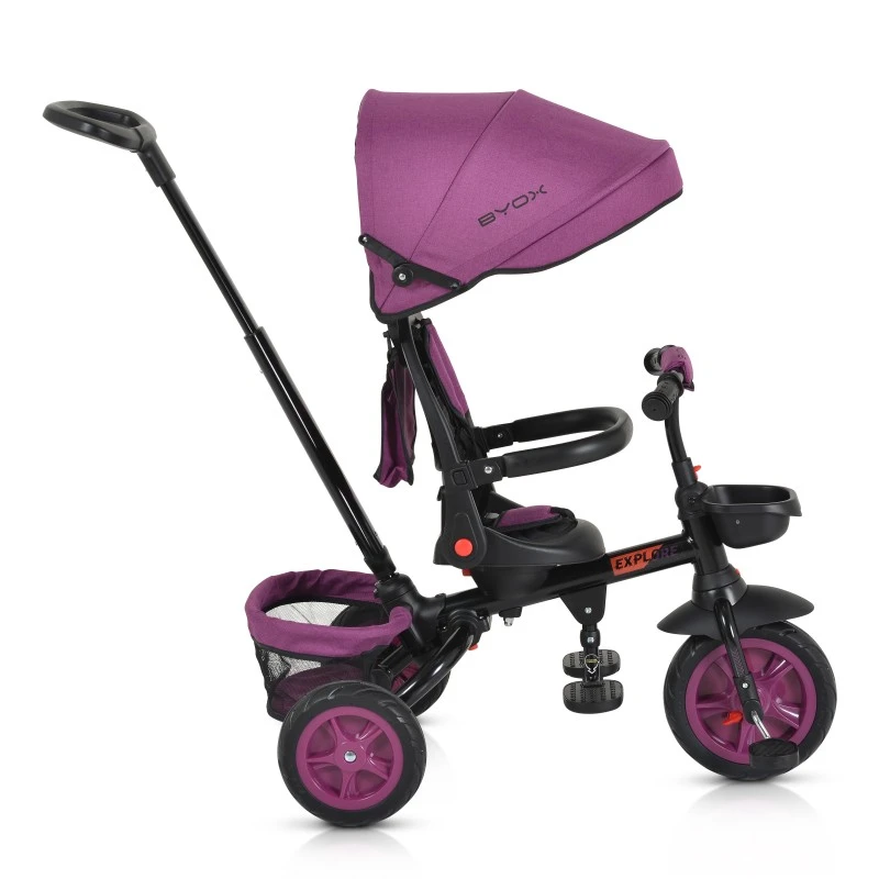 Триколка Byox Explore Сгъваемо кормило, Лилав