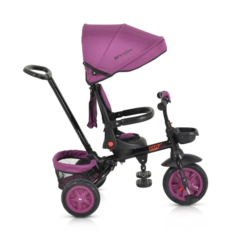 Триколка Byox Explore Сгъваемо кормило, Лилав