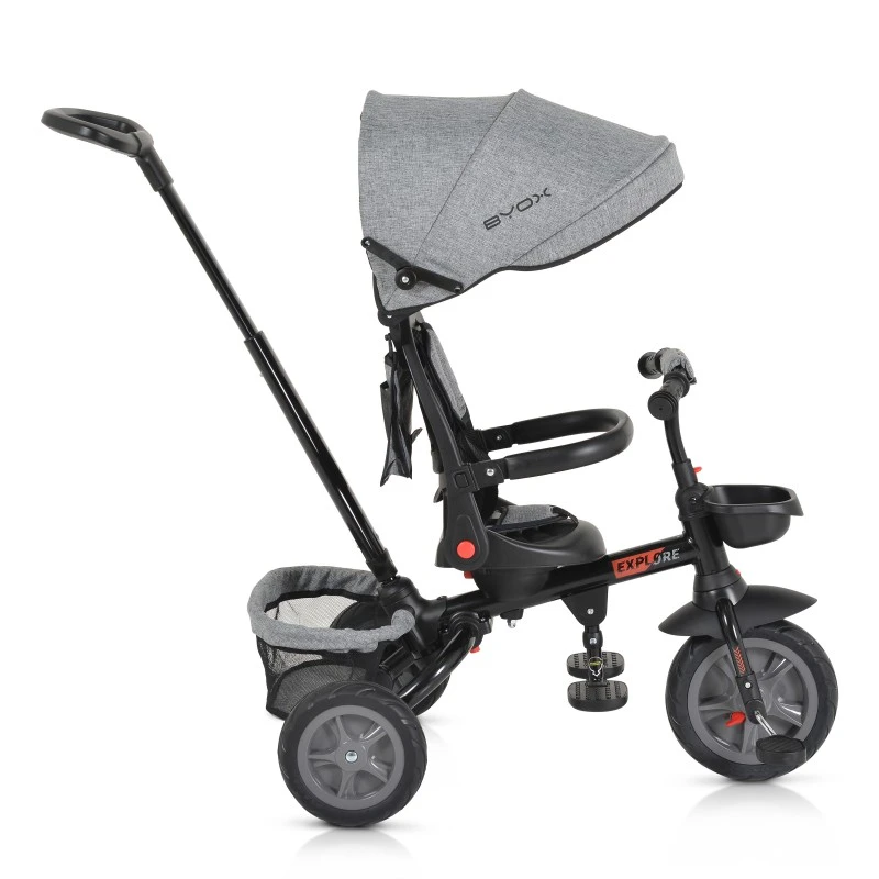 Триколка Byox Explore Сгъваемо кормило, Сив