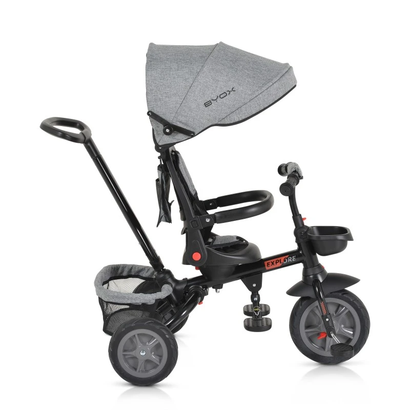 Триколка Byox Explore Сгъваемо кормило, Сив
