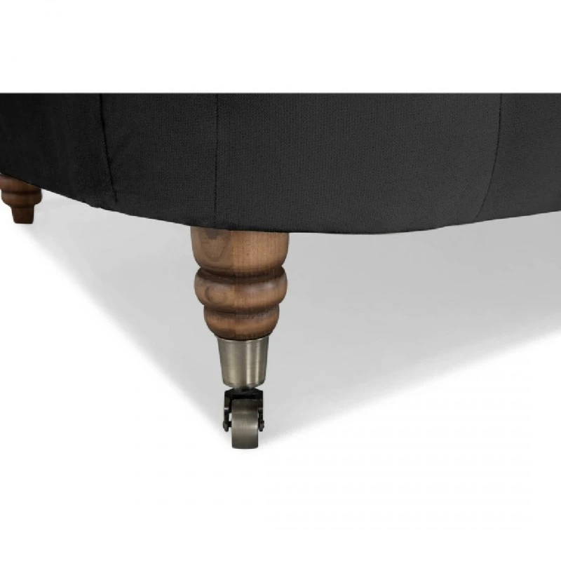 Триместнo канапе Chesterfield Curved, 230 х 80 х 86 см, Черно