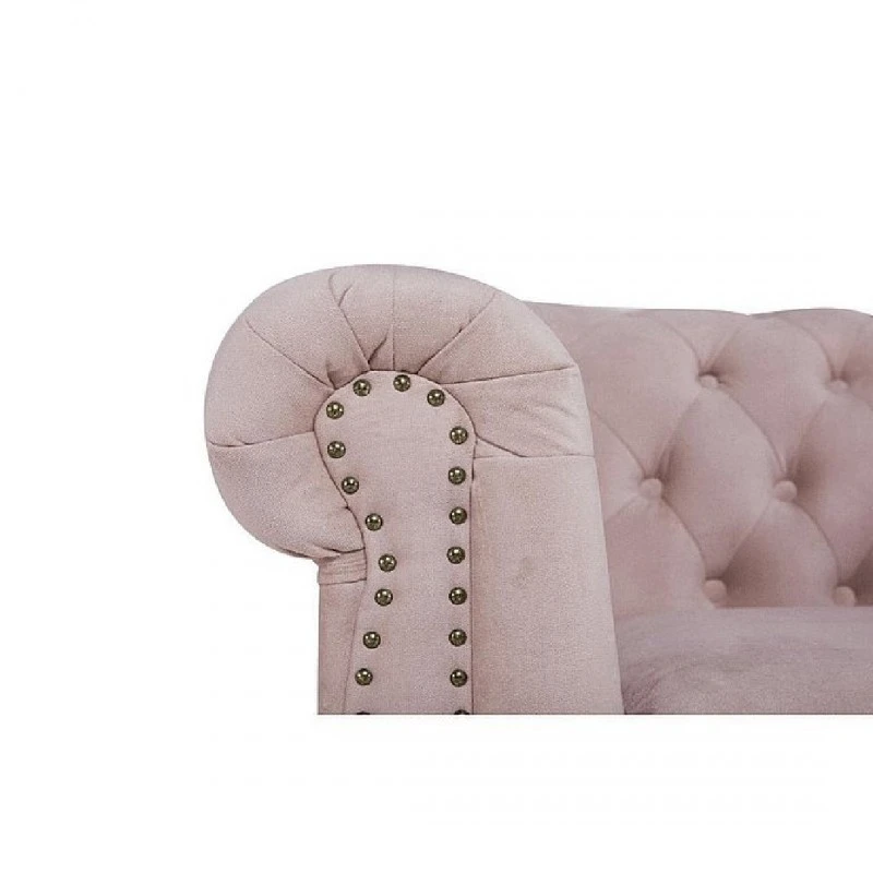 Триместен диван, Chesterfield Deluxe, 203 х 80 х 86, Розов жасмин