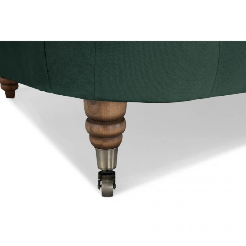 Триместнo извито канапе Chesterfield Curved, 230 х 80 х 86 см, Тъмно зелено