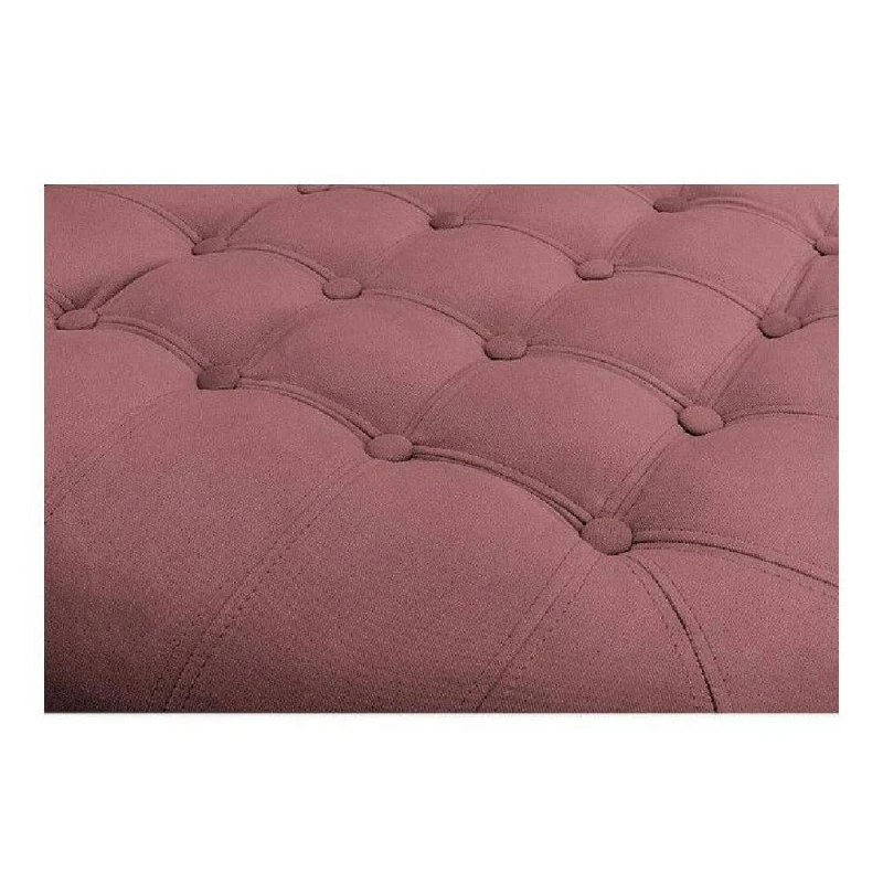 Табуретка Chesterfield, Кръгла, 80 х 32, Ръждиво розова