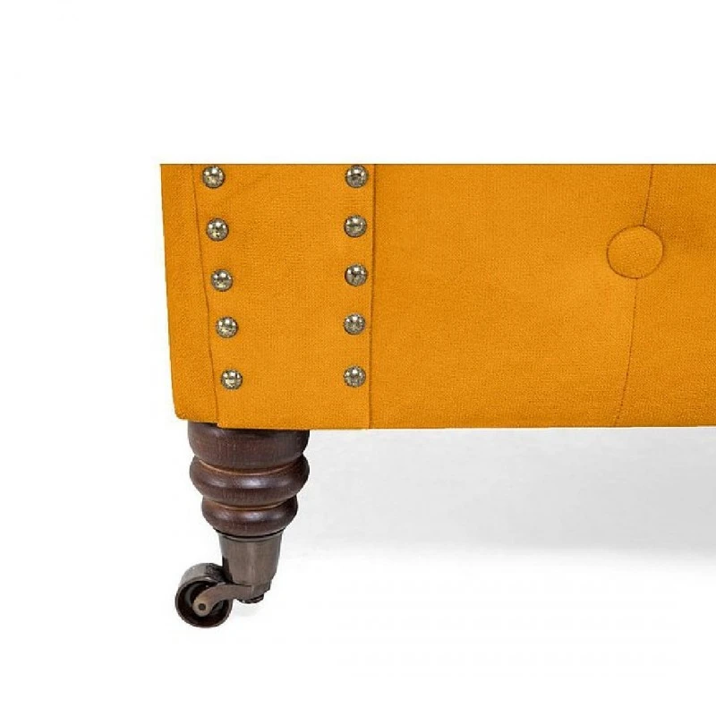 Триместен диван Chesterfield, 203 х 80 х 86, Жълт