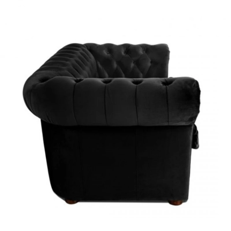 Двуместен разтегателен диван Chesterfield, Черен
