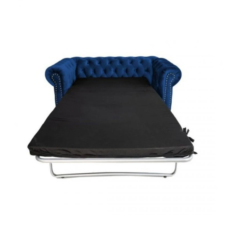 Двуместен разтегателен диван Chesterfield, Син