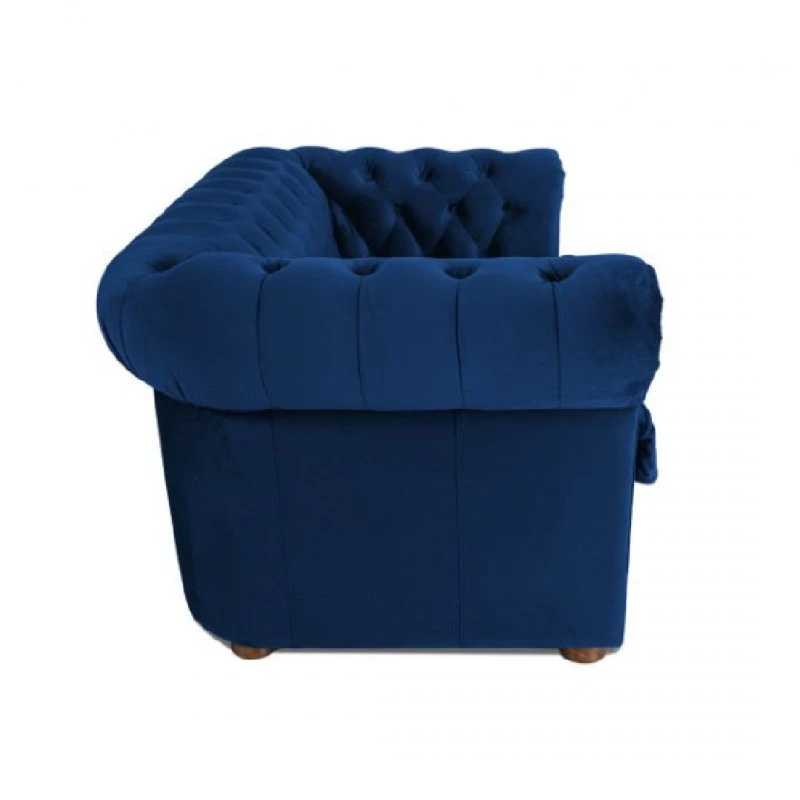 Двуместен разтегателен диван Chesterfield, Син