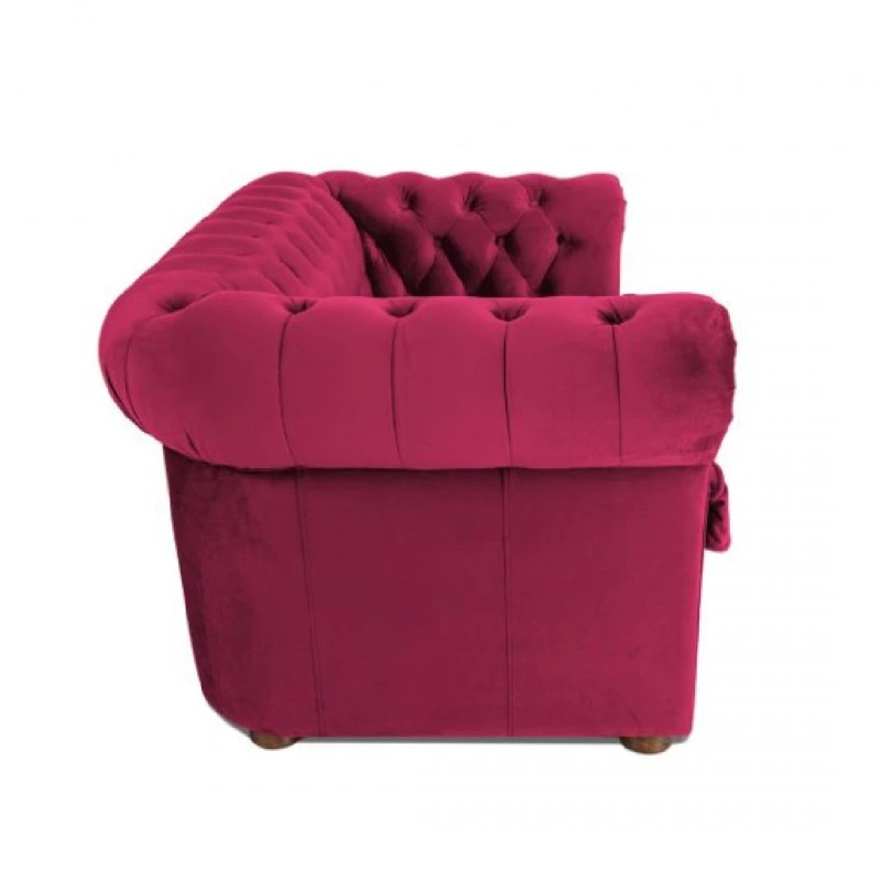 Двуместен разтегателен диван Chesterfield, Вишнев