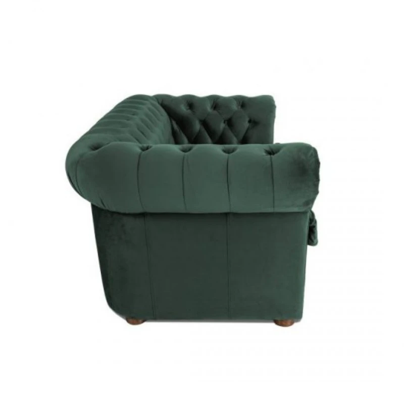 Двуместен разтегателен диван Chesterfield, Тъмно зелен