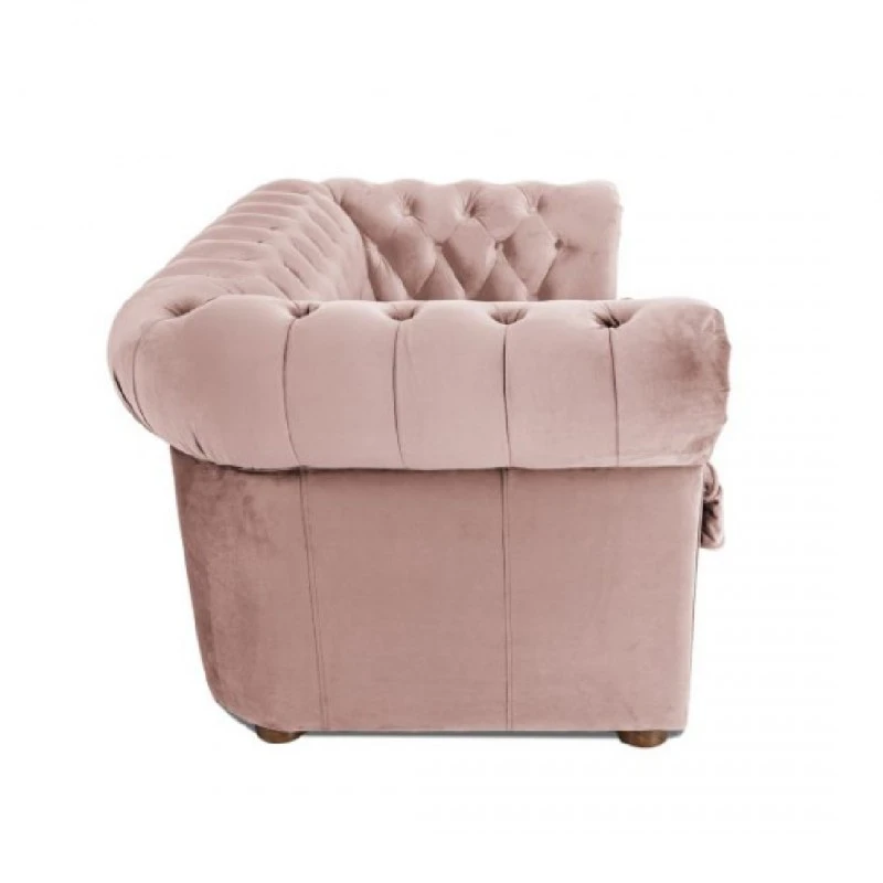 Двуместен разтегателен диван Chesterfield, Розов жасмин